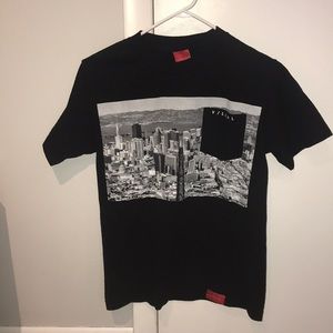 Visual size small black tee